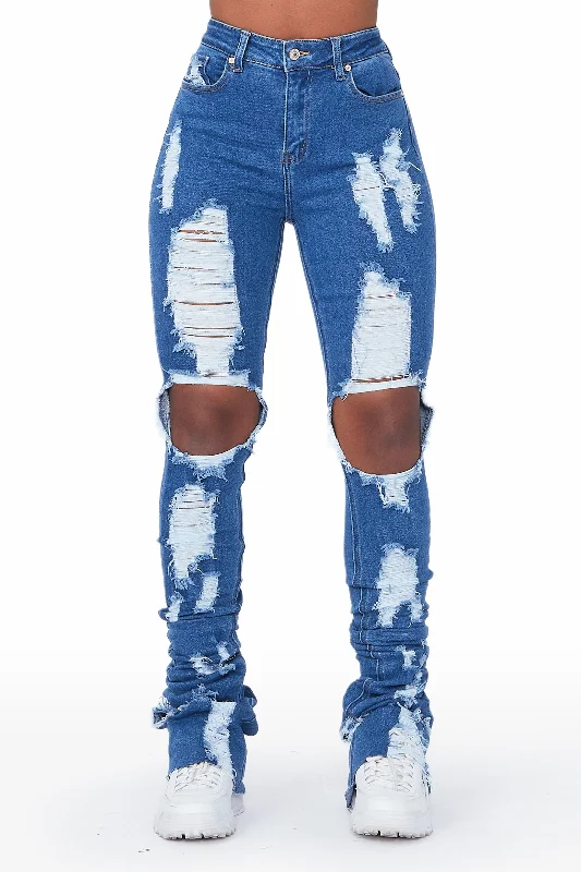 Marely Medium Wash Super Stacked Jean