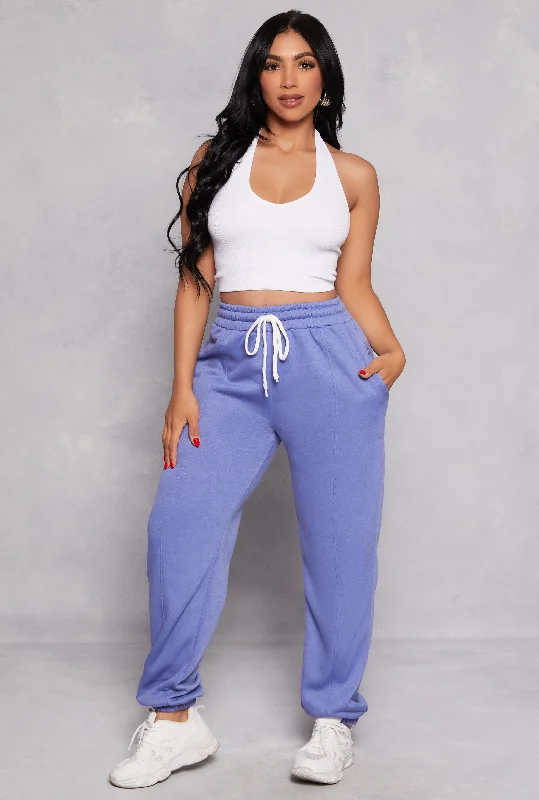 Pintuck Fleece Drawstring Sweatpants