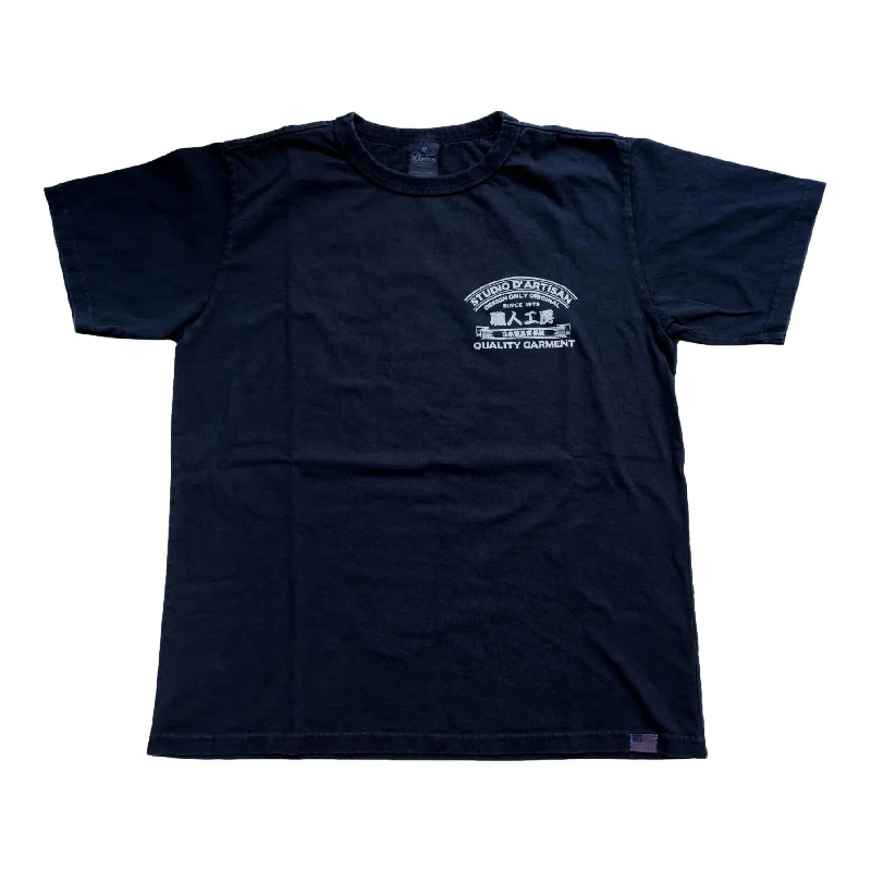 Studio D'Artisan "Craftsman Workshop" Indigo Logo Print Tee