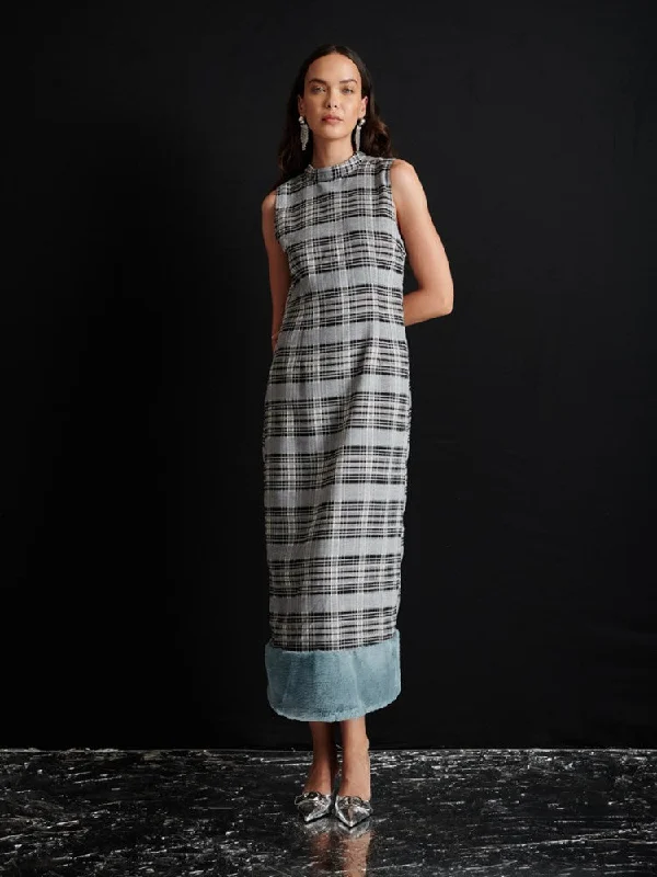 Kora Check Midi Dress