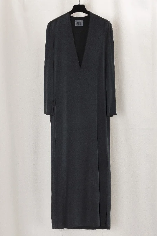 No.125 Black Heavy Silk Longsleeve Dress