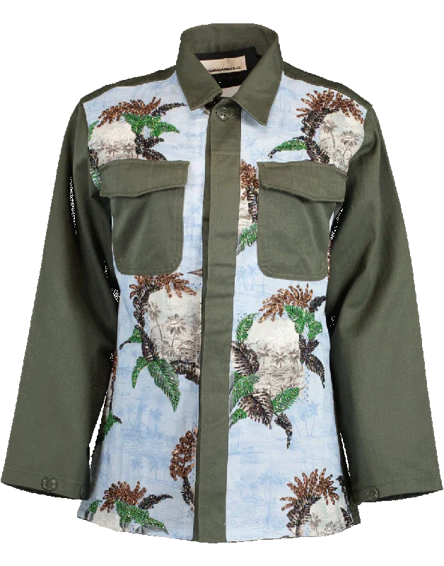 Hawaiian Print Army Jacket