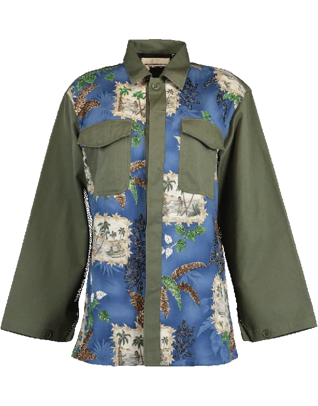 Hawaiian Print Army Jacket