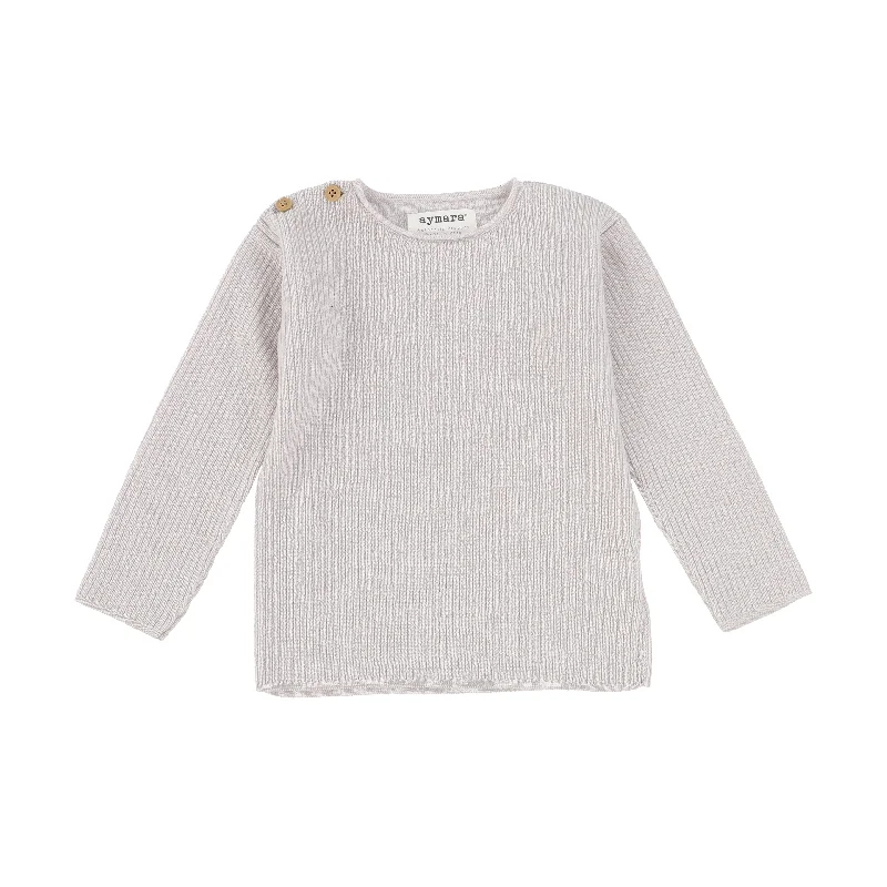 Aymara Cement Knit Button Sweater [Final Sale]