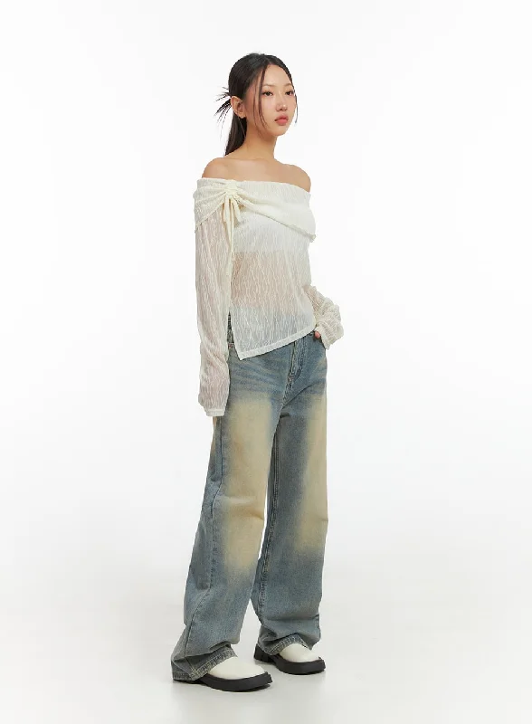 Celia Washed Wide-Fit Jeans IS402