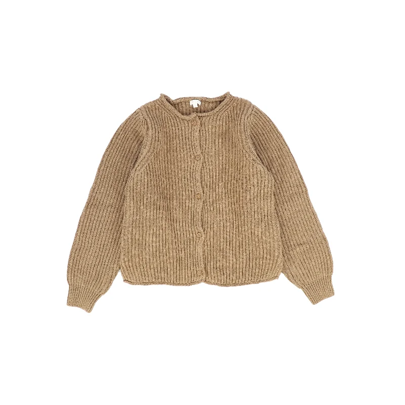 LIL LEGS CAMEL CHUNKY KNIT CARDIGAN [FINAL SALE] Vintage Women's 1970S 