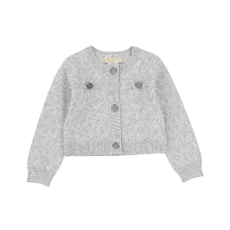 MICHAEL KORS STONE GREY KNIT POCKET CARDIGAN [Final Sale]