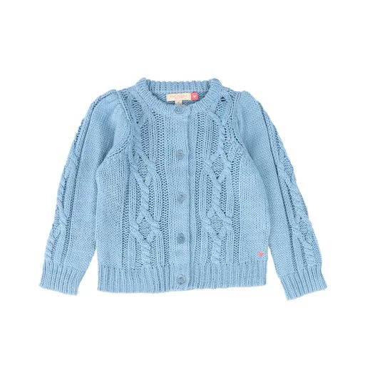 PINK CHICKEN DUSTY BLUE CABLE KNIT SWEATER [Final Sale]