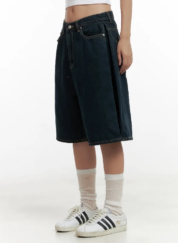 Side Folded Wide Leg Jorts CL431