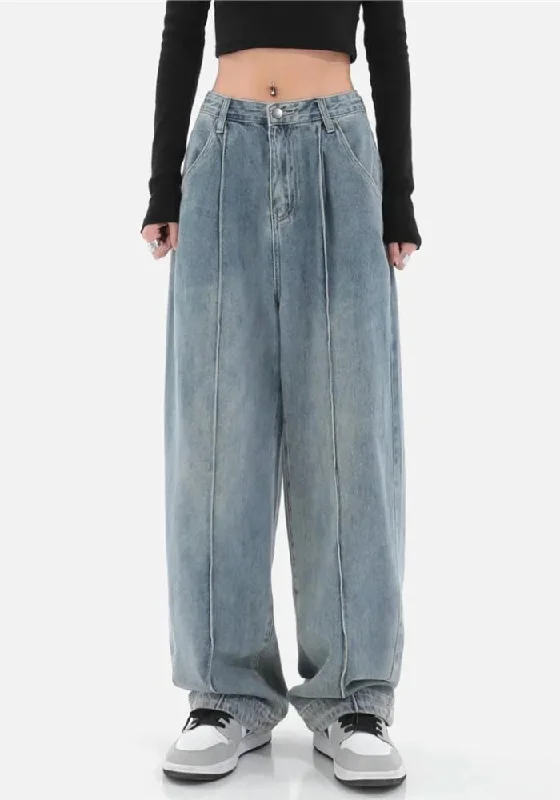 Skater Pleated Baggy Jeans